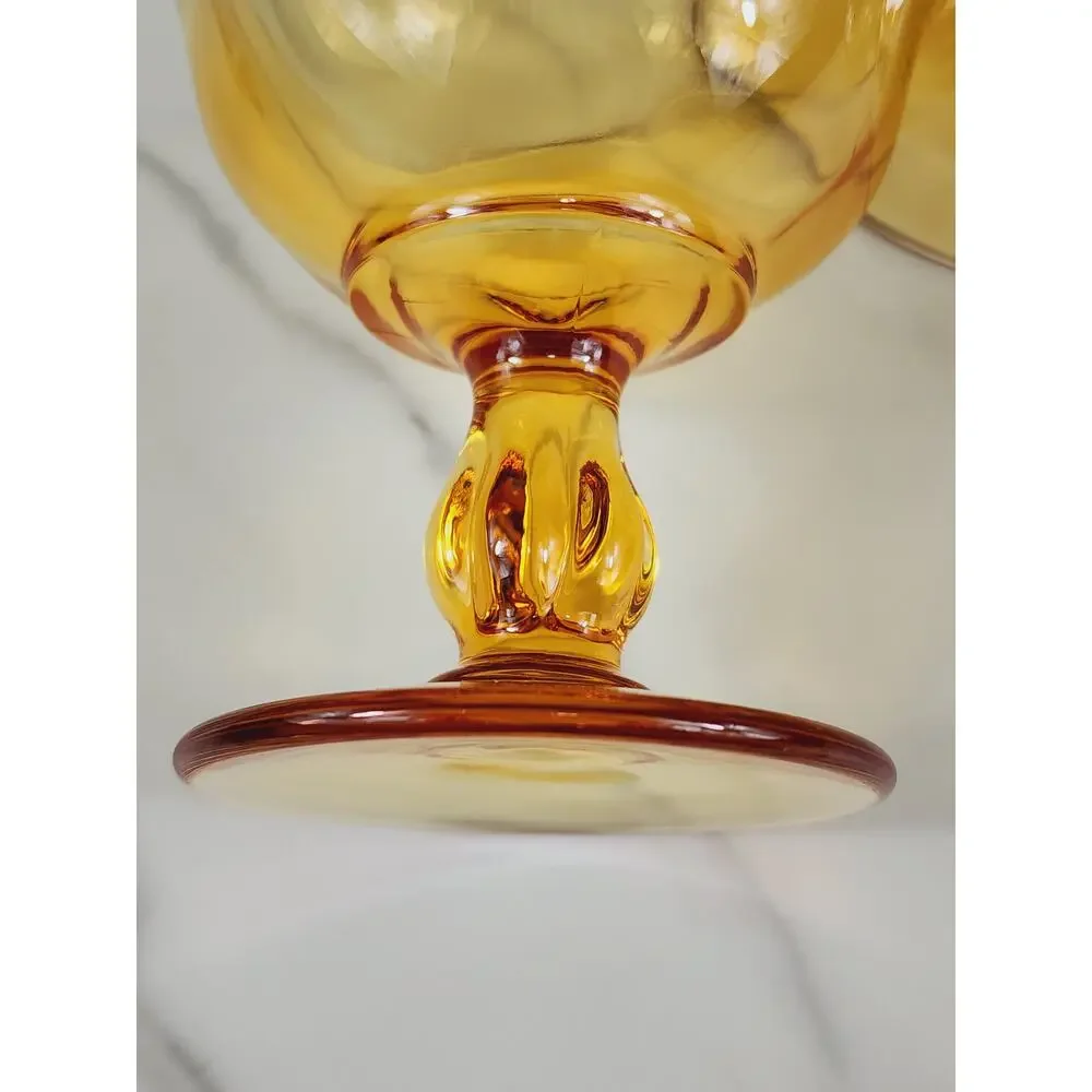 Tiffin Franciscan Amber Glass Sherbet Dessert 4